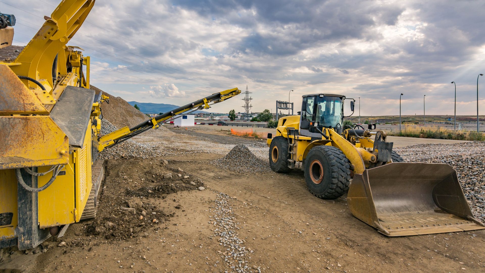 construction equipment removing spoils